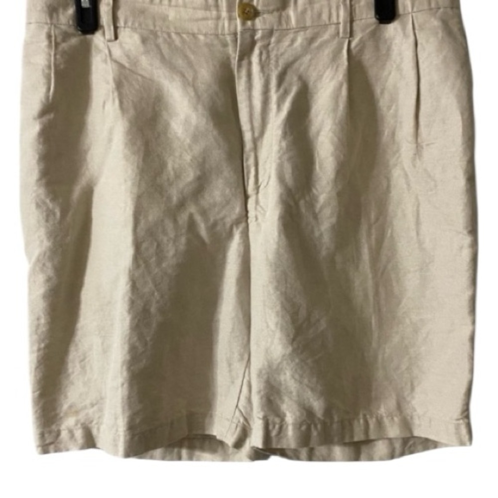 Nautica Rigger Classic Fit Shorts, Linen, Cotton, Sz 36, Chinos style, Neutral